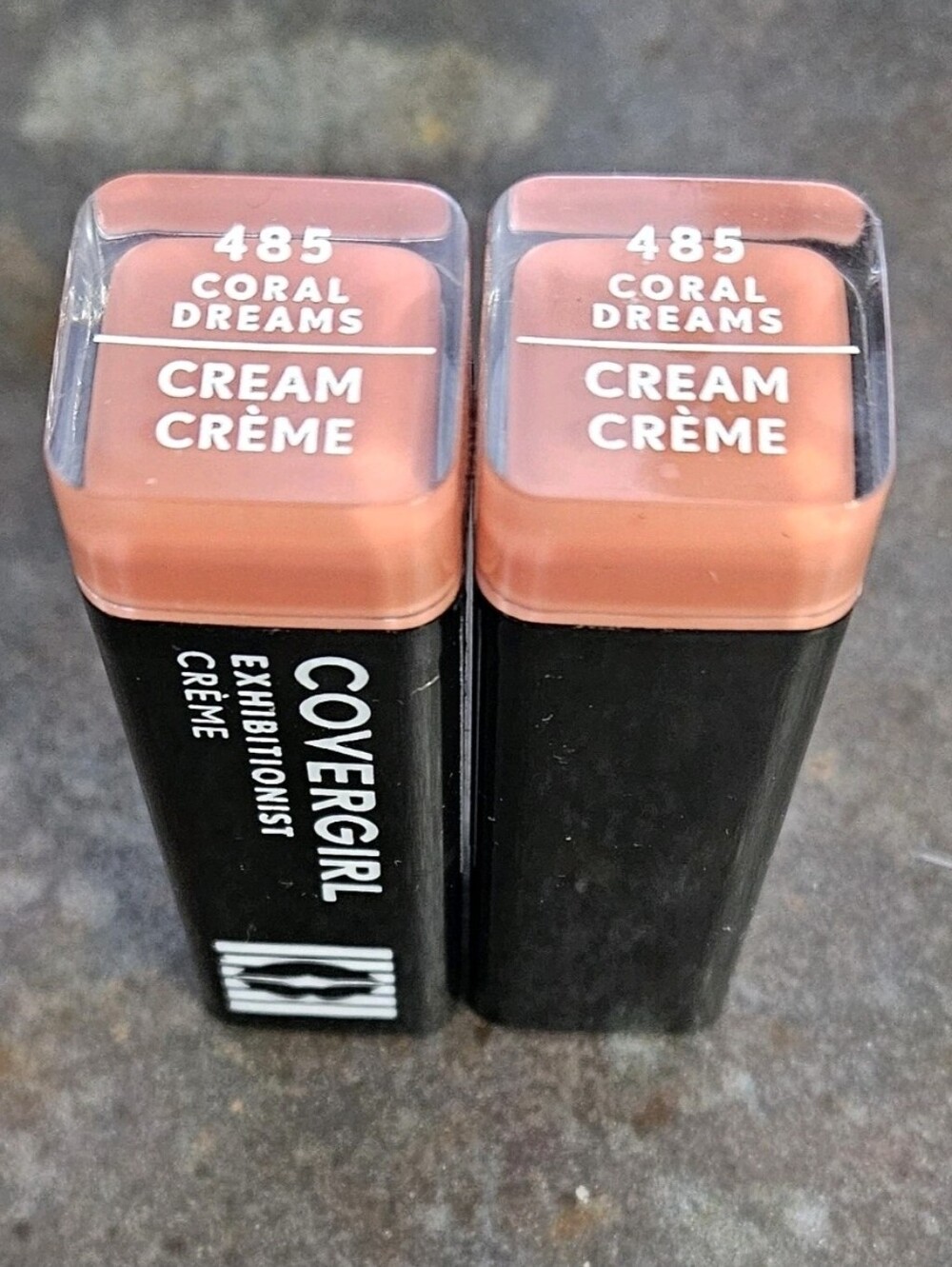 3 tubes Covergirl #485 CORAL DREAMS Exhibitionist Cream Lipstick 0.12 oz.ea